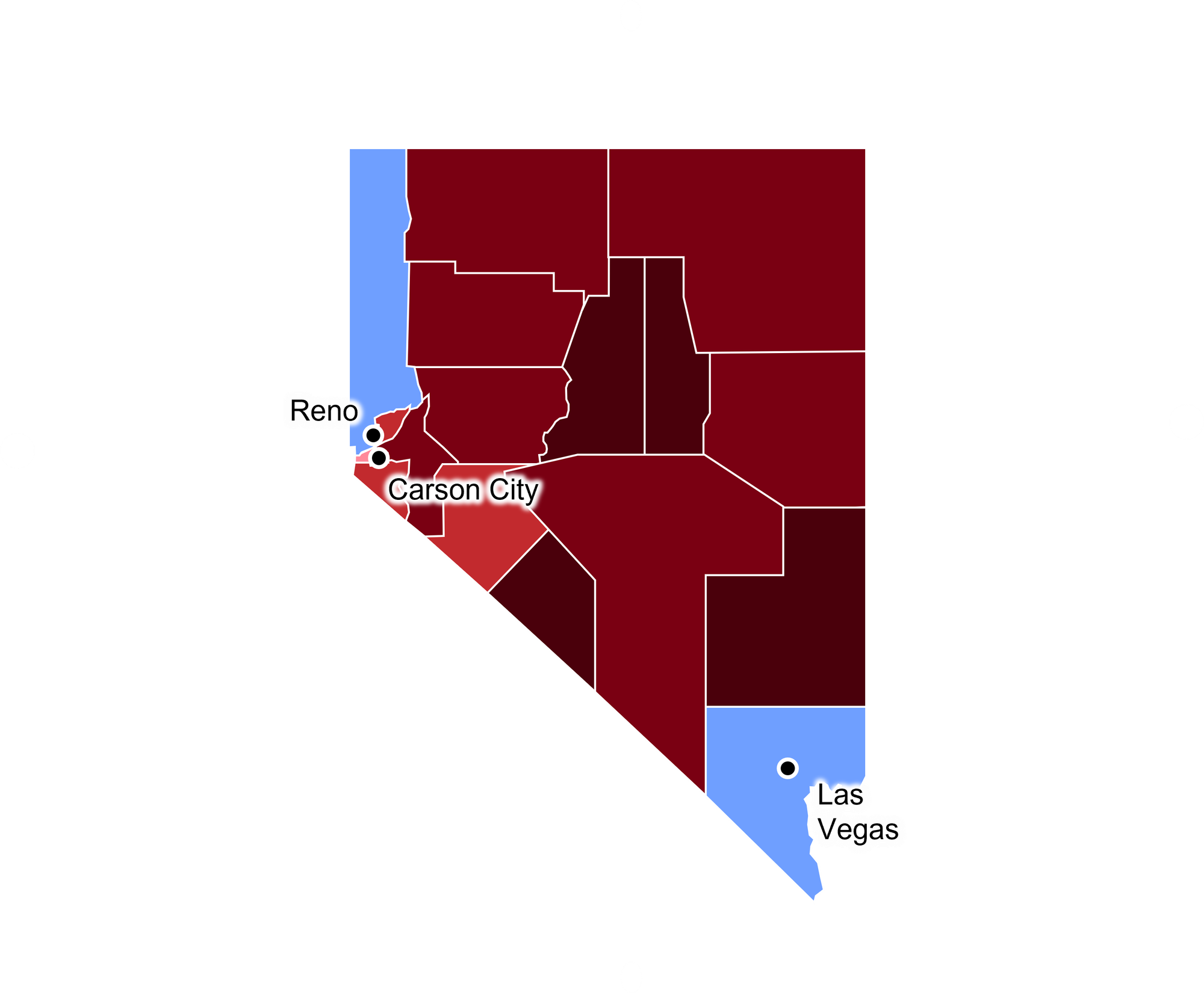 Nevada's 2020 Presidential Election Results by county