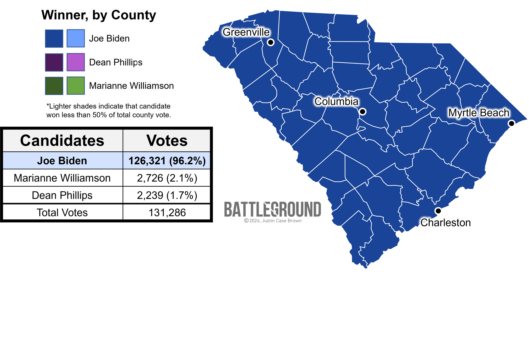2024 South Caroli Democratic Presidential Primary Results Map