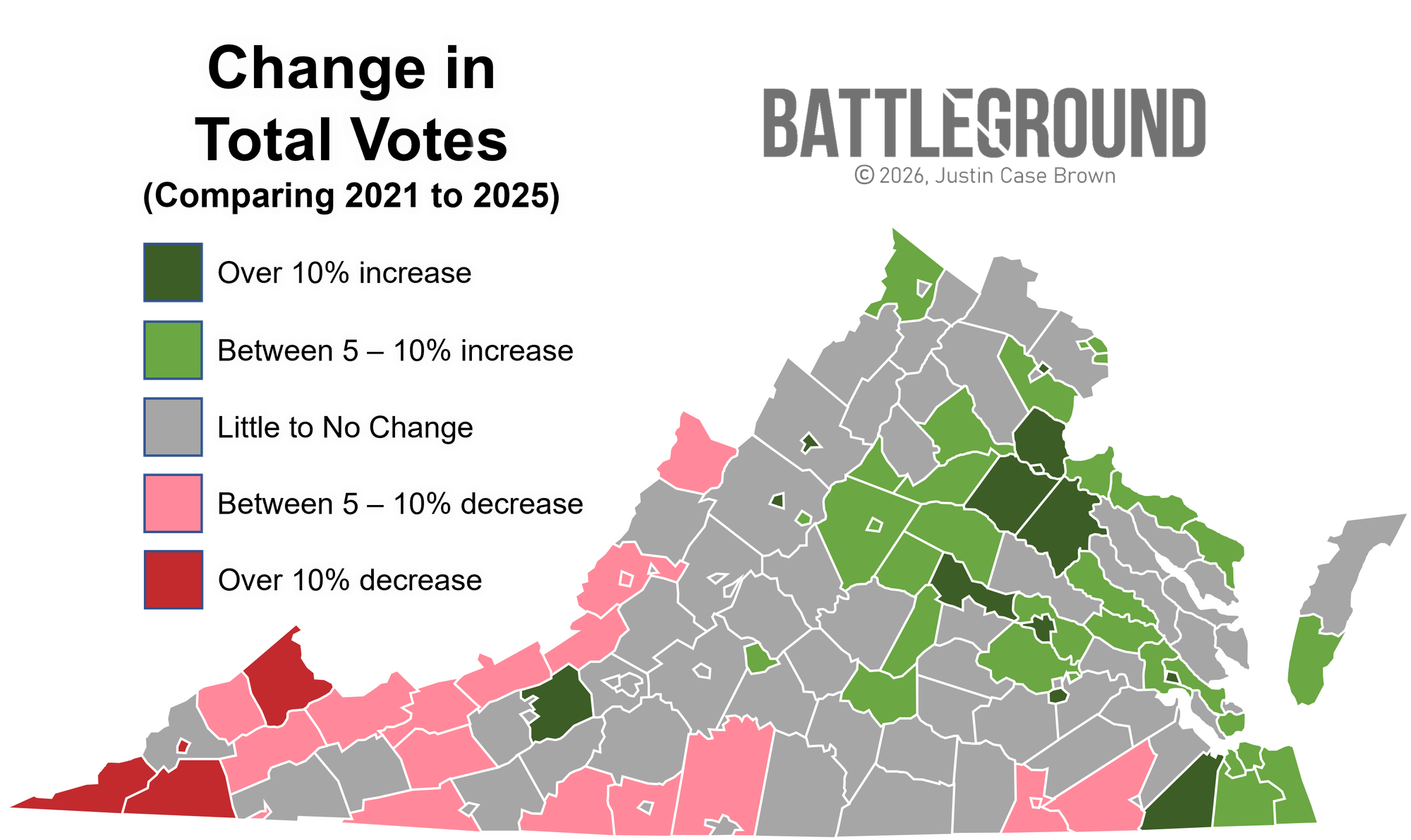 Change in Turnout for Virginia's 2025 Governors Race
